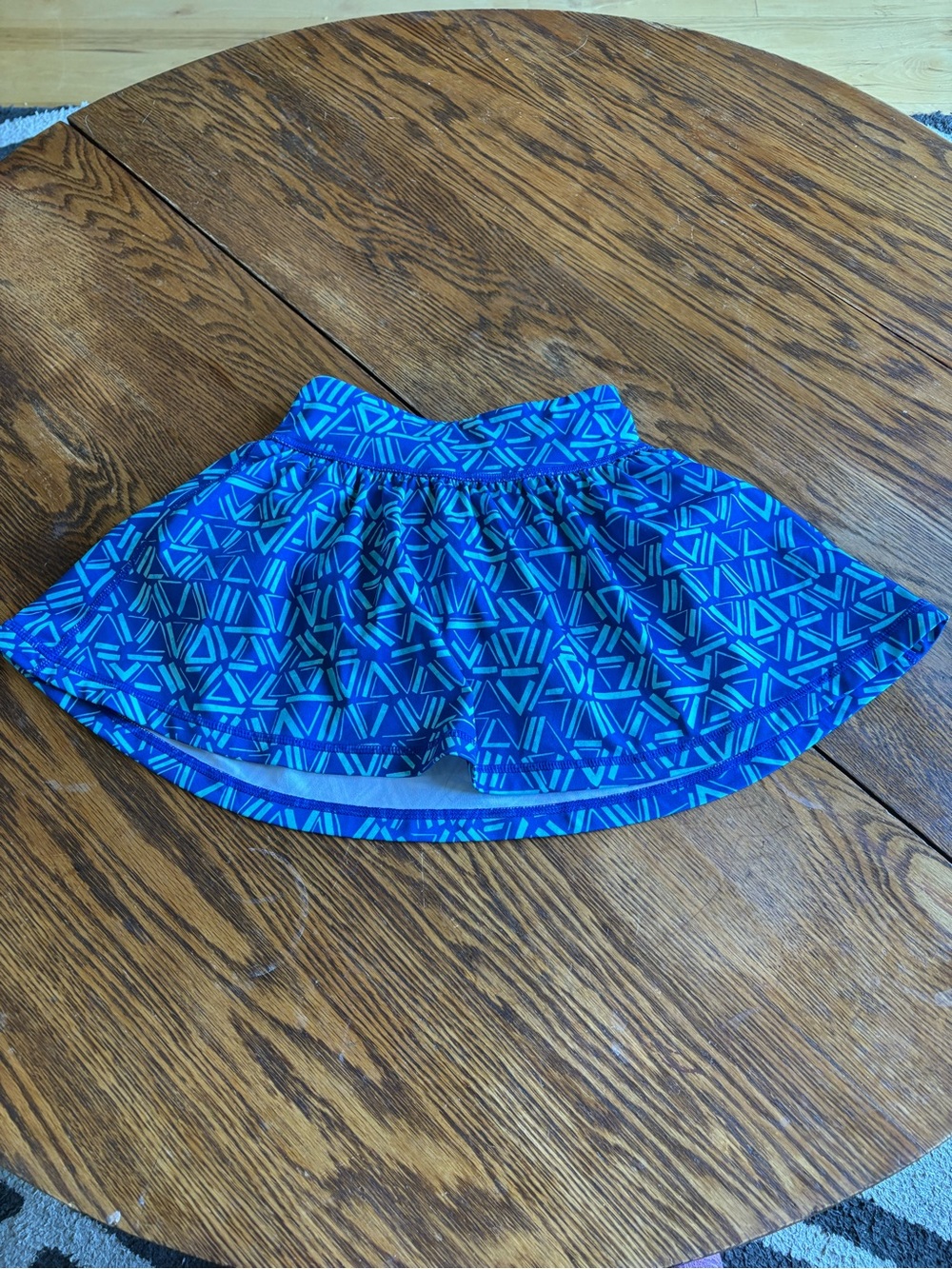 Zella Girl Blue Geometric Flared Skirt